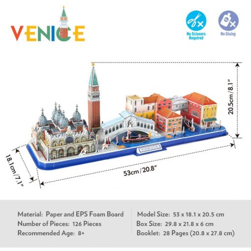 3D puzzle: CityLine Velence CubicFun 3D híres épület makettek