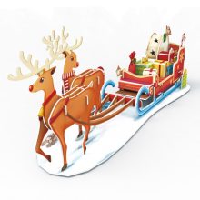 3D puzzle: Rénszarvas szánnal, ledes világítással
