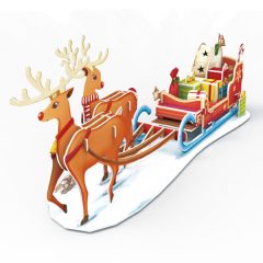 3D puzzle: Rénszarvas szánnal, ledes világítással