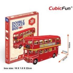 3D small puzzle: Double Decker Bus CubicFun vehicle model