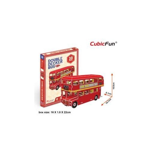 3D small puzzle: Double Decker Bus CubicFun vehicle model