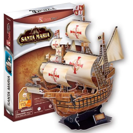 3D puzzle: Santa Maria CubicFun 3D hajó makettek