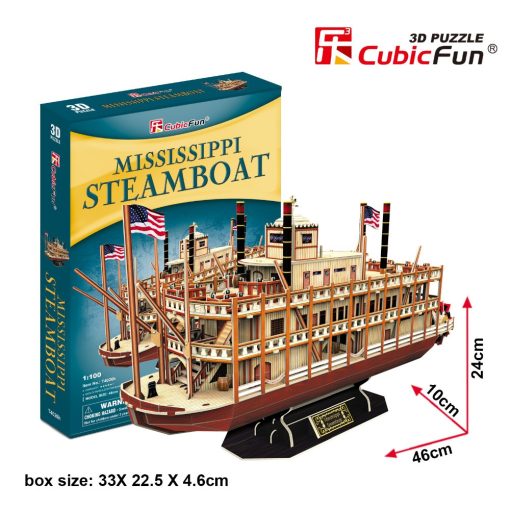 3D puzzle: Mississippi Steamboat CubicFun ship model