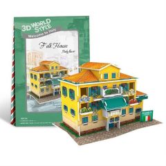 3D World style puzzle: Folk House, Italy 3D building models