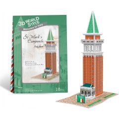   3D World style puzzle: Szent Márk harangtorony - Olaszország épületei - CubicFun 3d puzzle makettek