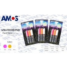 Amos arcfesték UV neon színek, 3db/bliszter