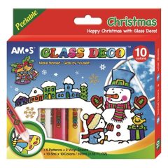   Amos üvegmatrica festék 5 db karácsonyi kifesthető mintával - Glass Deco