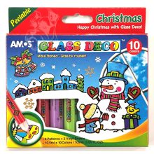 Amos üvegmatrica festék 5 db karácsonyi kifesthető mintával - Glass Deco