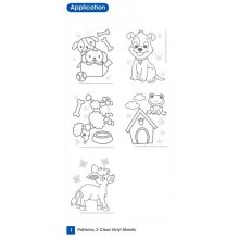 Amos üvegmatrica festék 6 db kutyusos kifesthető mintával