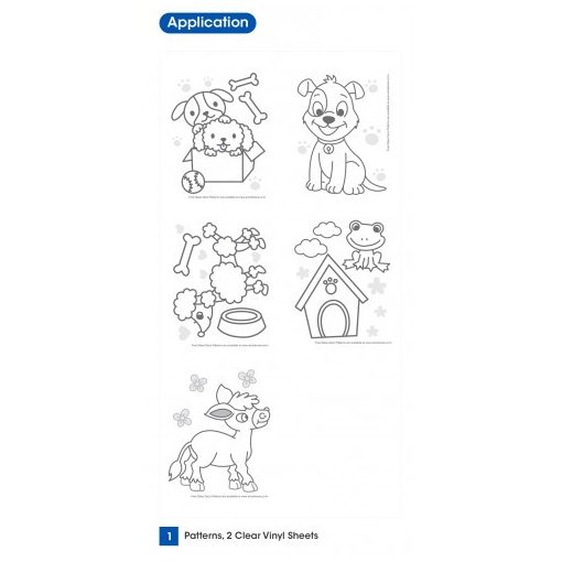 Amos üvegmatrica festék 6 db kutyusos kifesthető mintával