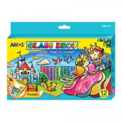   Amos üvegmatrica festék - király / királylány kreatív szett 8 darab sablonnal