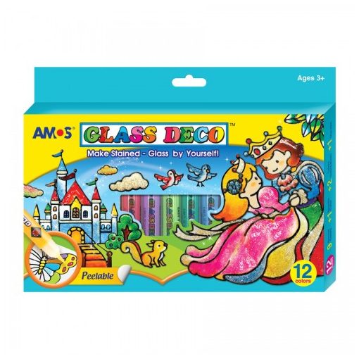 Amos üvegmatrica festék - király / királylány kreatív szett 8 darab sablonnal