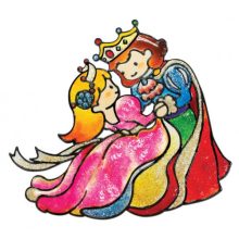 Amos üvegmatrica festék - király / királylány kreatív szett 8 darab sablonnal