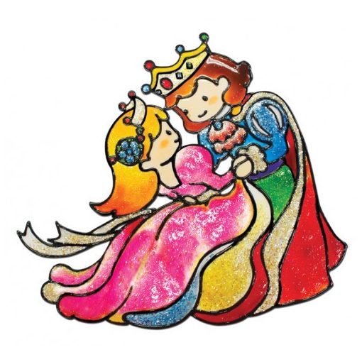 Amos üvegmatrica festék - király / királylány kreatív szett 8 darab sablonnal