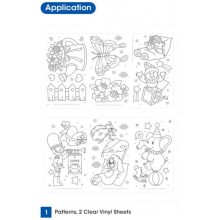 Amos üvegmatrica festék - virágos kanna kreatív szett 6 darab sablonnal