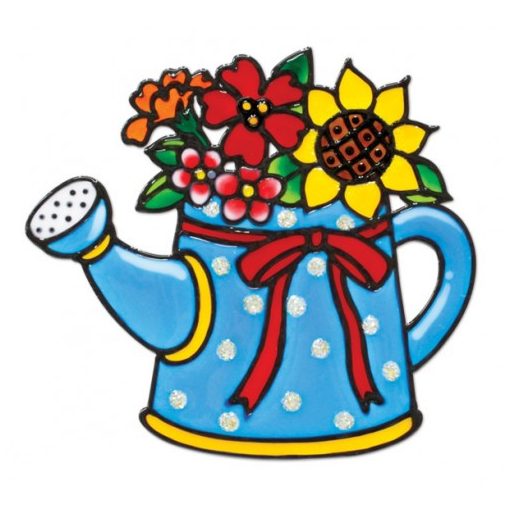 Amos üvegmatrica festék - virágos kanna kreatív szett 6 darab sablonnal