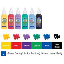 Amos üvegmatrica festék - virágos kanna kreatív szett 6 darab sablonnal