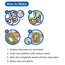 Amos üvegmatrica festék - virágos kanna kreatív szett 6 darab sablonnal