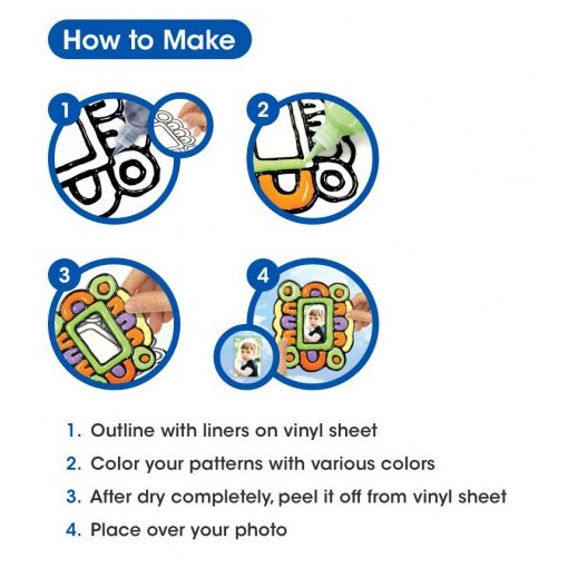 Amos üvegmatrica festék - virágos kanna kreatív szett 6 darab sablonnal