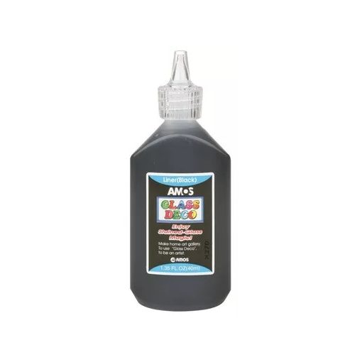 Amos Üvegmatrica festék 40 ml fekete, kontúr