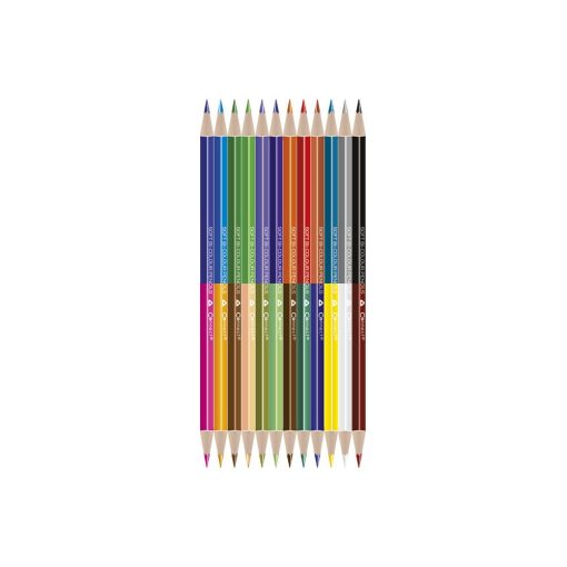 Színes ceruza készlet, kétvégű duocolor 12/24 szín Connect 24 klf. szín