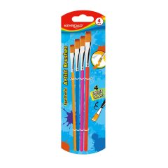   Ecsetkészlet lapos fej 4 db/bliszter Keyroad vegyes testszínek