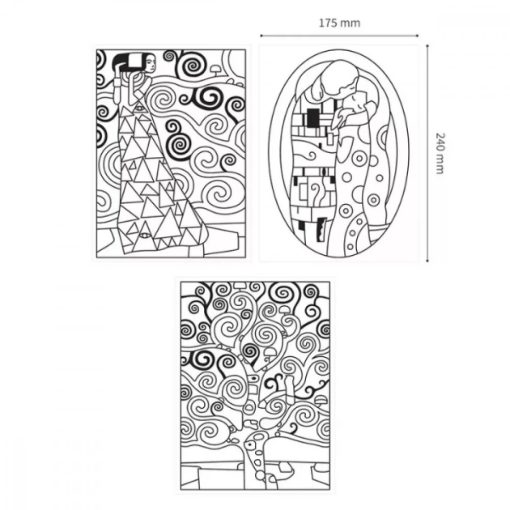 Amos üvegmatrica festék készlet 3 db Gustav Klimt mintával - Glass Deco