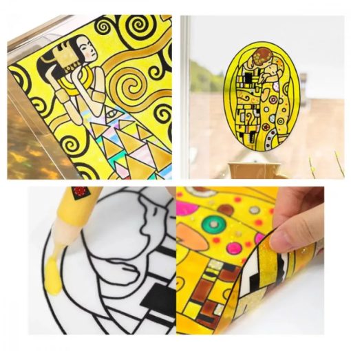 Amos üvegmatrica festék készlet 3 db Gustav Klimt mintával - Glass Deco