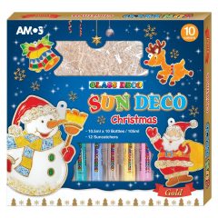   Amos üvegmatrica festék - karácsonyi kreatív szett 12 darab sablonnal