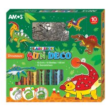 Amos üvegmatrica festék - dínók kreatív szett 12 darab sablonnal
