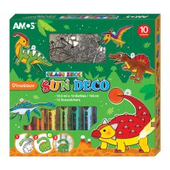   Amos üvegmatrica festék - dínók kreatív szett 12 darab sablonnal