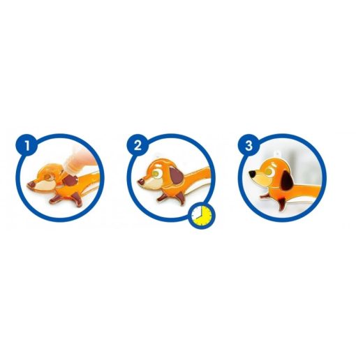 Amos üvegmatrica festék - kutyusos-cicás kreatív szett 12 darab sablonnal