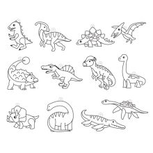 Amos üvegmatrica festék - dínók kreatív szett 12 darab sablonnal