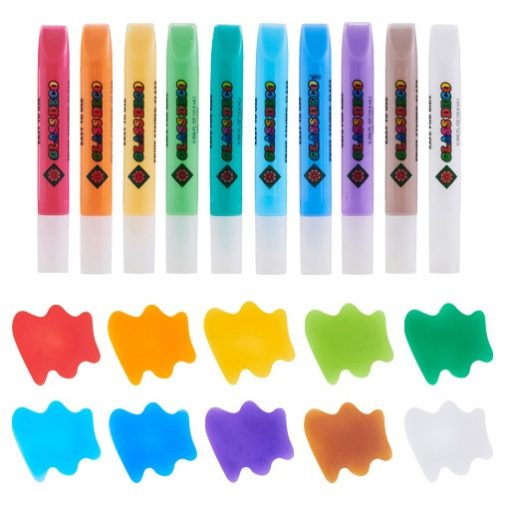 Amos üvegmatrica festék - dínók kreatív szett 12 darab sablonnal