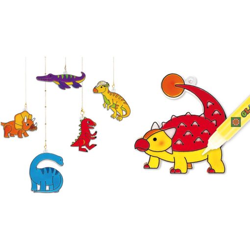 Amos üvegmatrica festék - dínók kreatív szett 12 darab sablonnal