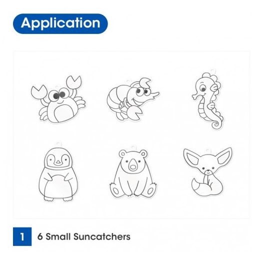 Amos üvegmatrica festék - állatok kreatív szett 6 darab sablonnal