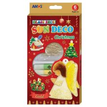 Amos üvegmatrica festék - karácsonyi kreatív szett 6 darab sablonnal