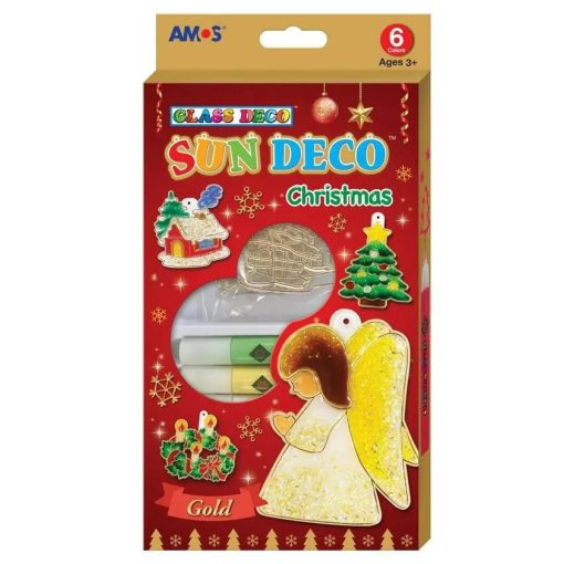 Amos üvegmatrica festék - karácsonyi kreatív szett 6 darab sablonnal