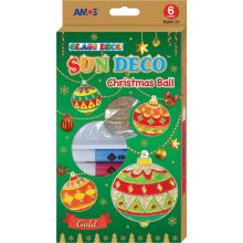 Amos üvegmatrica festék karácsonyi kreatív szett 6 darab sablonnal - gömbök