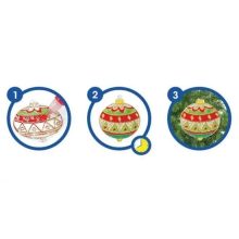 Amos üvegmatrica festék karácsonyi kreatív szett 6 darab sablonnal - gömbök