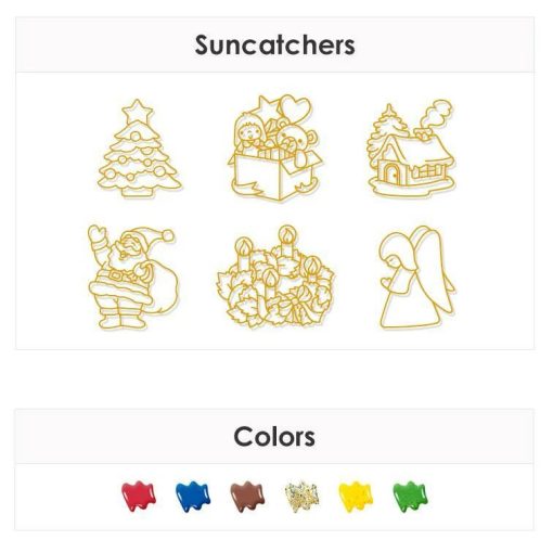 Amos üvegmatrica festék - karácsonyi kreatív szett 6 darab sablonnal