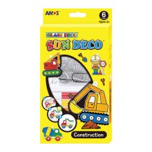 Amos üvegmatrica festék - munkagépek kreatív szett 6 darab sablonnal