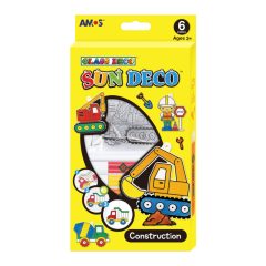   Amos üvegmatrica festék - munkagépek kreatív szett 6 darab sablonnal