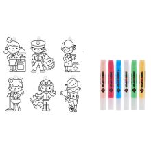 Amos üvegmatrica festék - foglalkozások kreatív szett 6 darab sablonnal