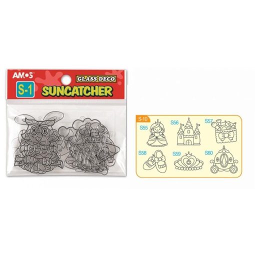 Amos kifesthető sablon üvegmatrica festéshez - hercegnős 6 db-os