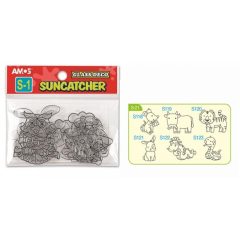   Amos kifesthető sablon üvegmatrica festéshez - állatok, 6 db-os