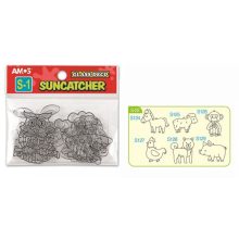 Amos kifesthető sablon üvegmatrica festéshez - állatok 6 db-os