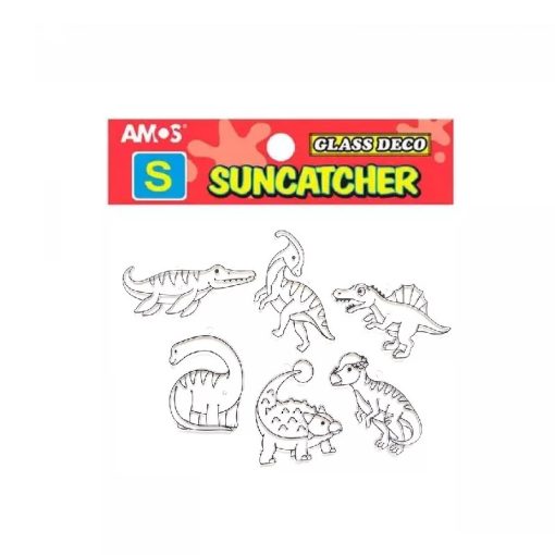 Amos kifesthető sablon üvegmatrica festéshez - dínók 6 db-os