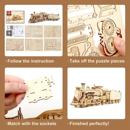 3dpuzzle - Gőzmozdony 1:80 fa modell